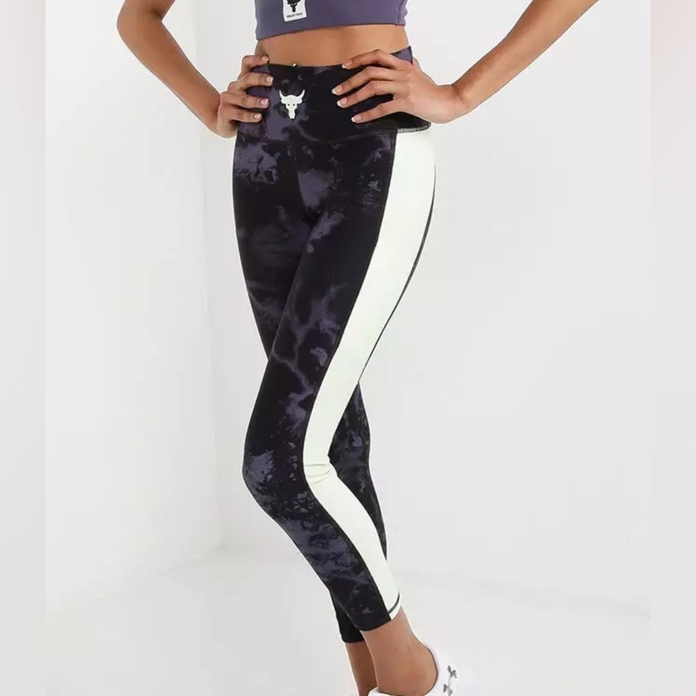 NEW Under Armour Project Rock High Rise Compression Ankle Leggings Womens XS $70
